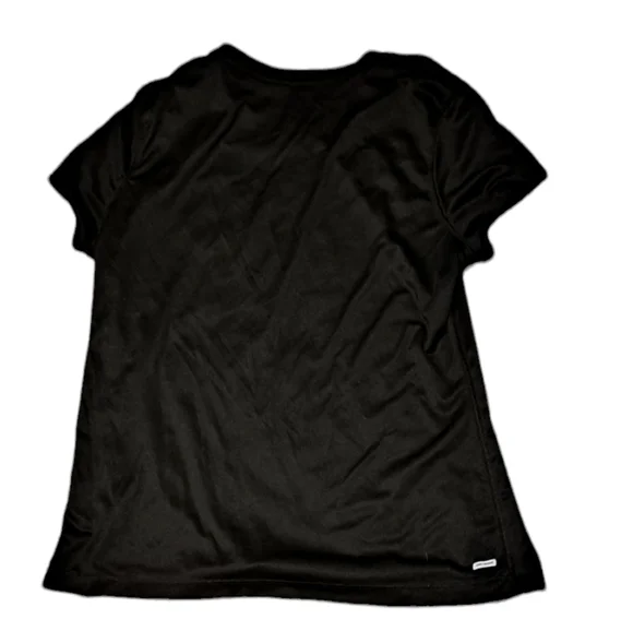DANSKIN WOMEN'S SIZE XL BLACK STRETCH ATHLETIC TEE SHIRT. - Picture 4 of 4